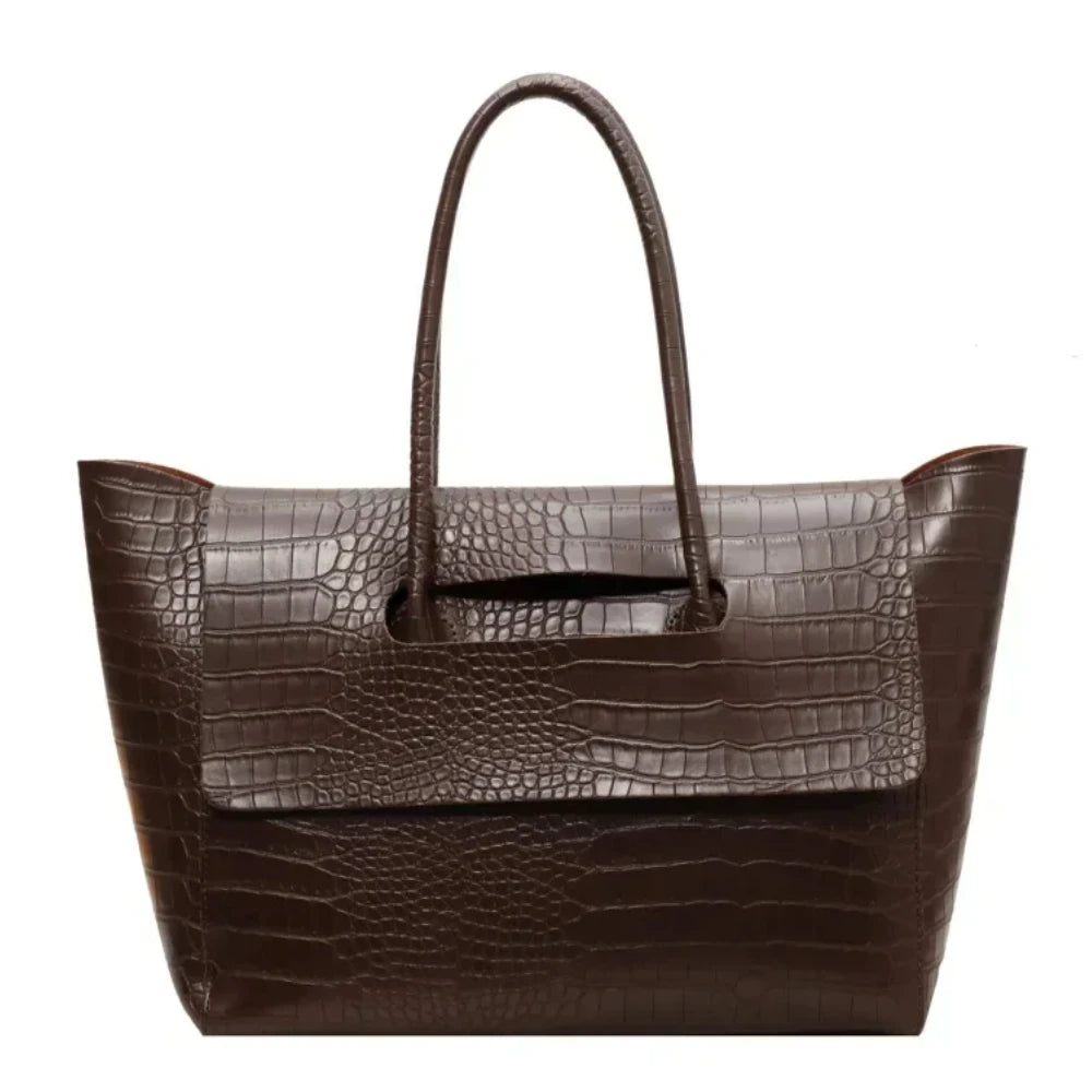 Elara Croc-Embossed Tote - Image 1 of 6