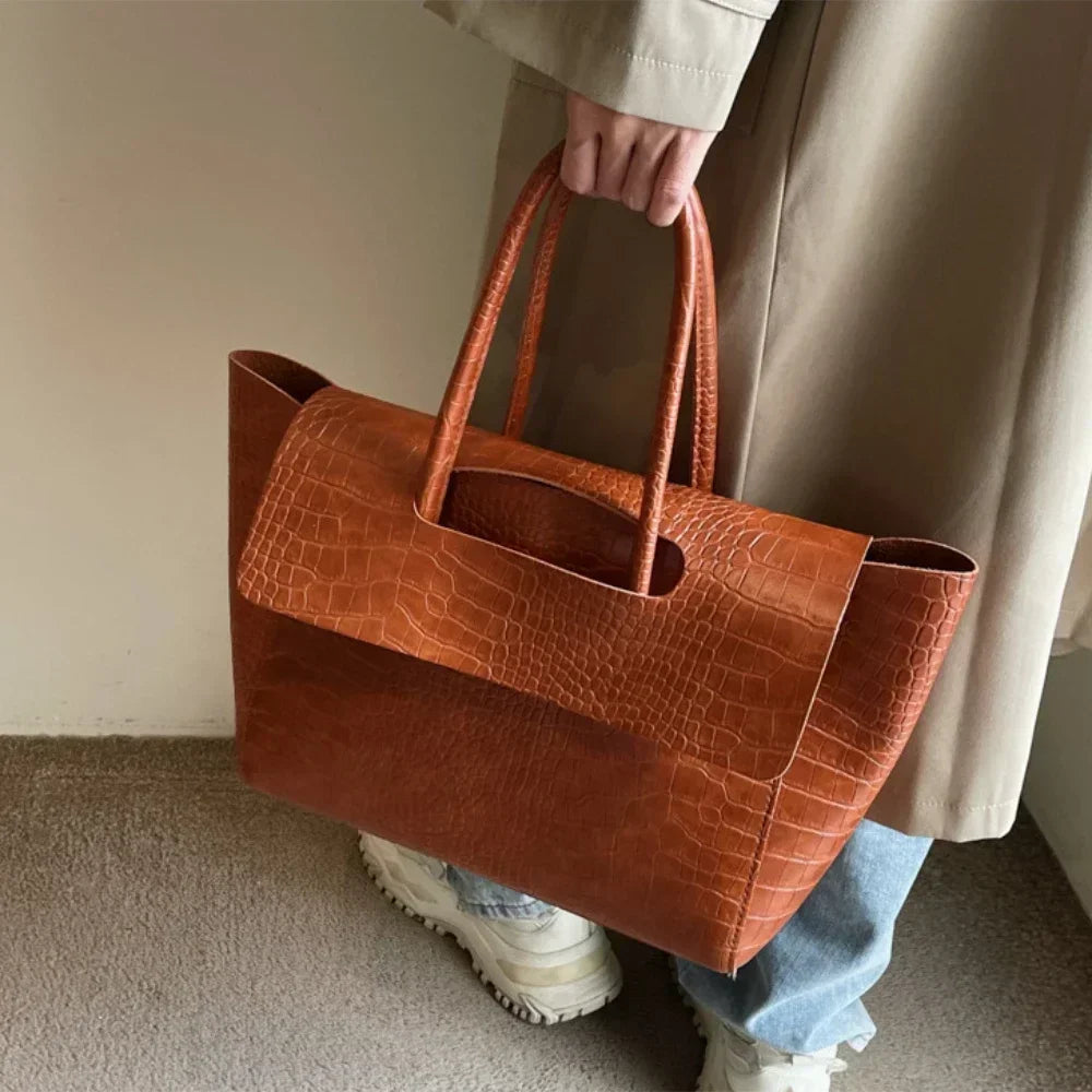 Elara Croc-Embossed Tote - Image 2 of 6