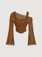 Jovana Sheer Bell Sleeve Top - Image 1 of 10