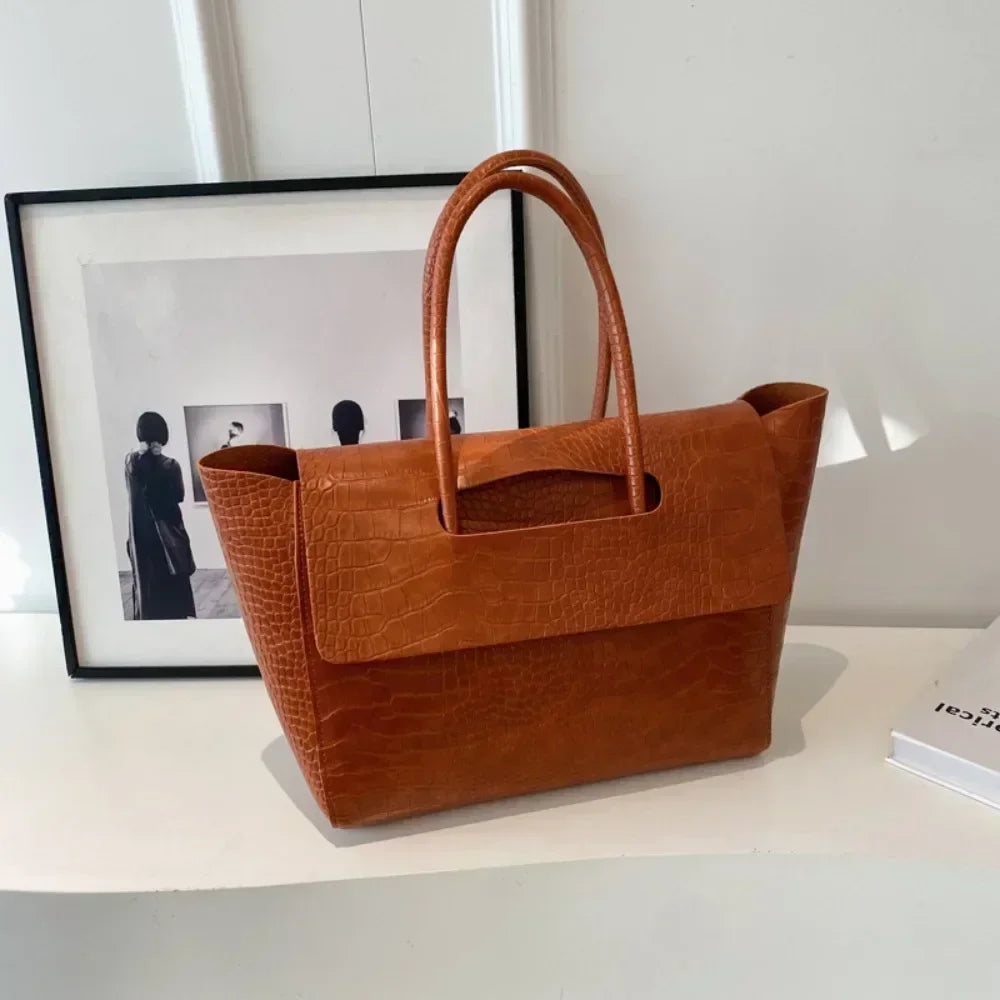Elara Croc-Embossed Tote - Image 4 of 6