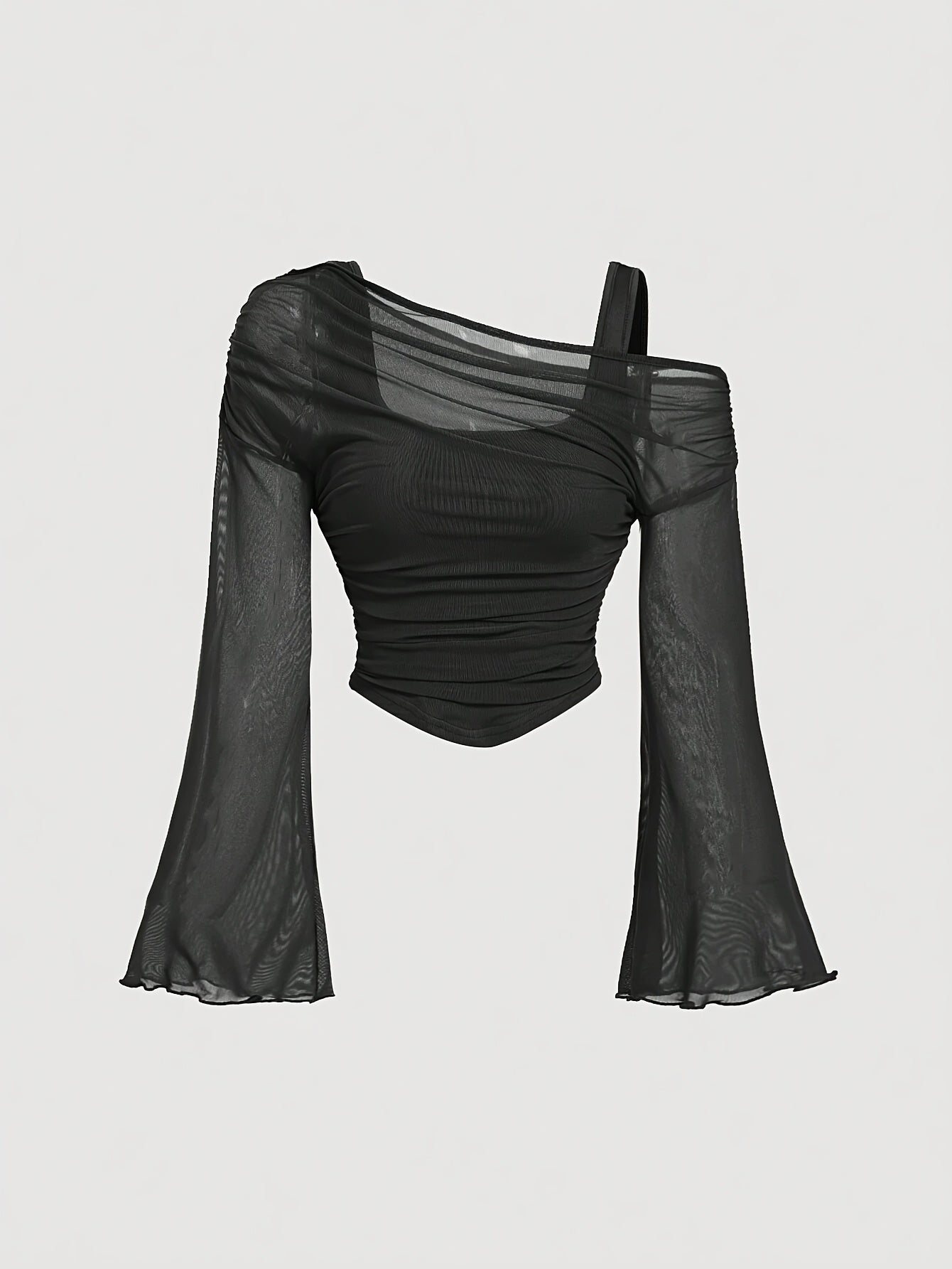 Jovana Sheer Bell Sleeve Top - Image 3 of 10