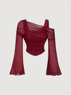Jovana Sheer Bell Sleeve Top - Image 5 of 10