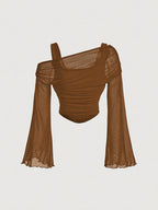 Jovana Sheer Bell Sleeve Top - Image 6 of 10