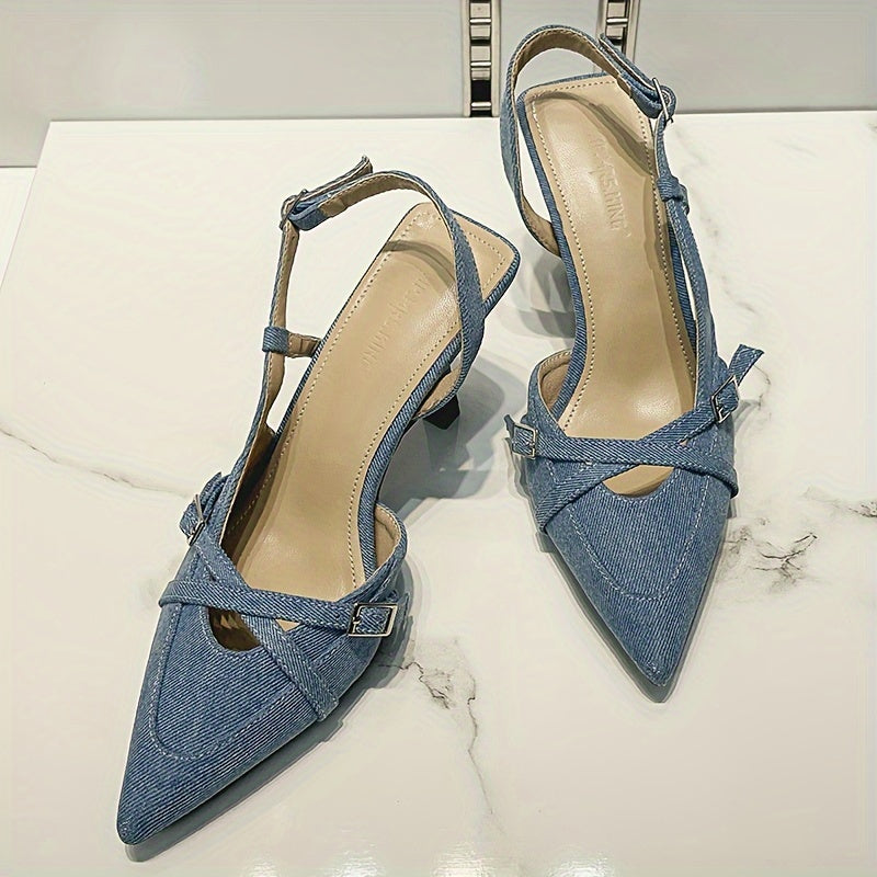Rosalind Denim Heel - Image 7 of 10