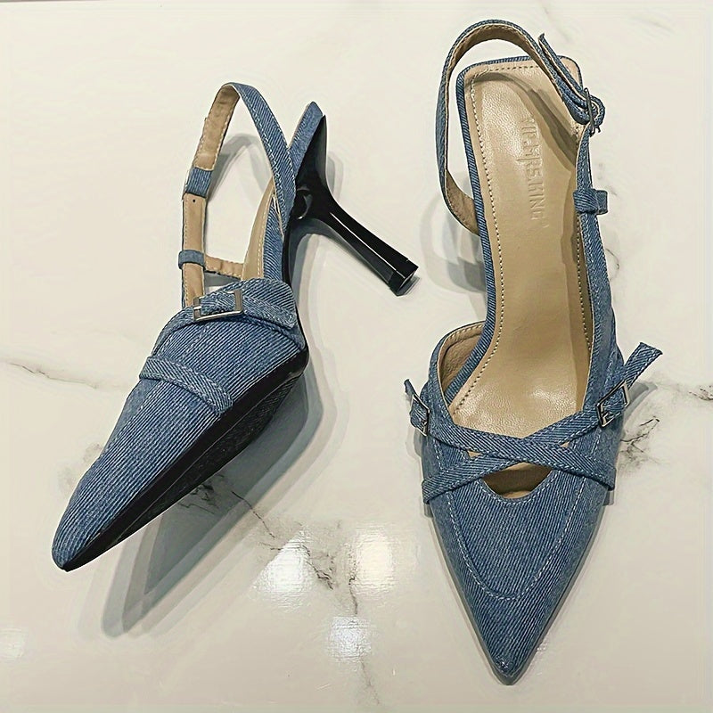 Rosalind Denim Heel - Image 8 of 10