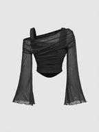 Jovana Sheer Bell Sleeve Top - Image 8 of 10