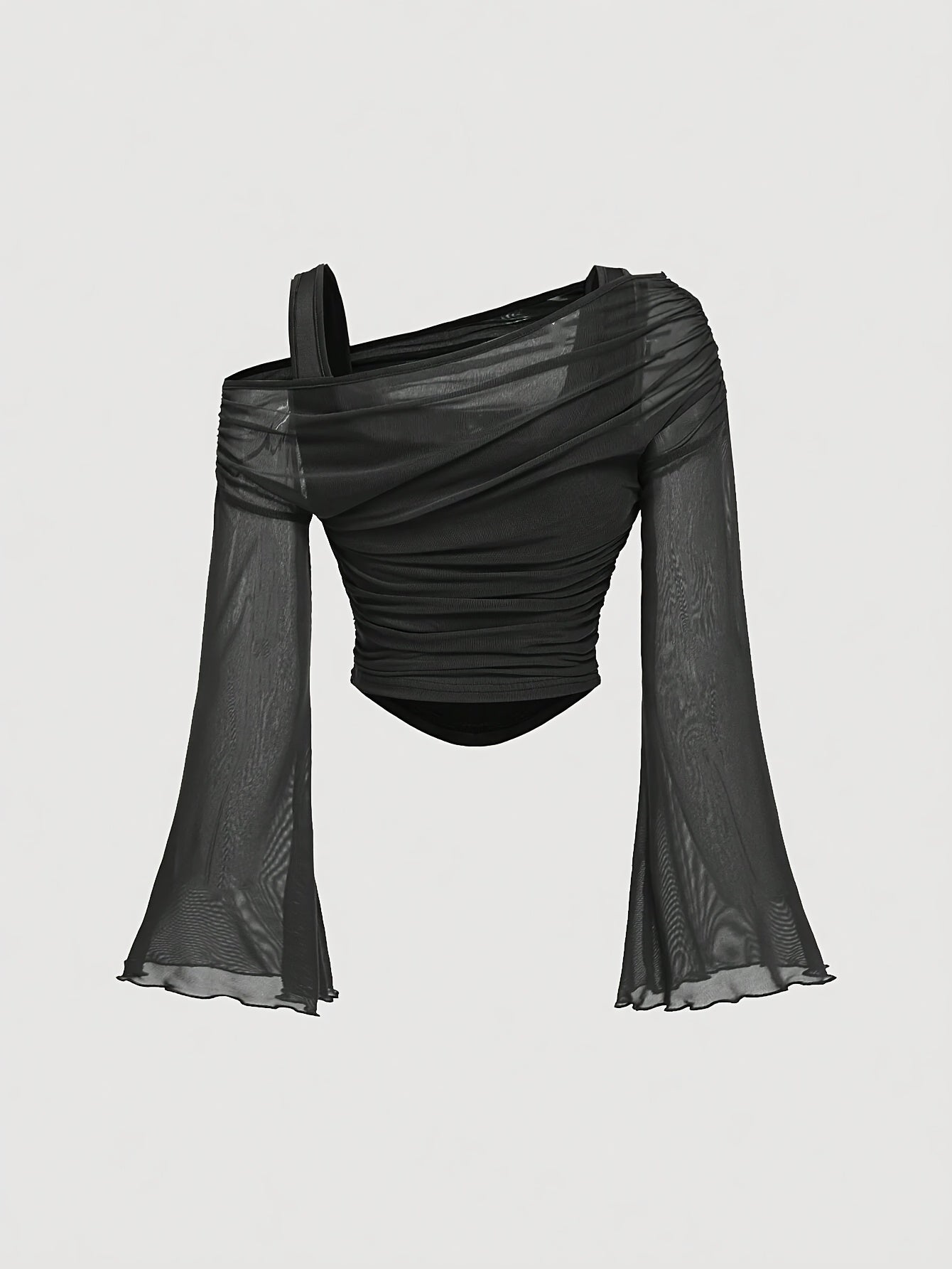 Jovana Sheer Bell Sleeve Top - Image 8 of 10