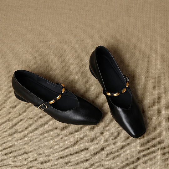 Zera Genuine Leather Flats - Image 2 of 19