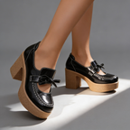 AVINA BOW PLATFORM HEELS