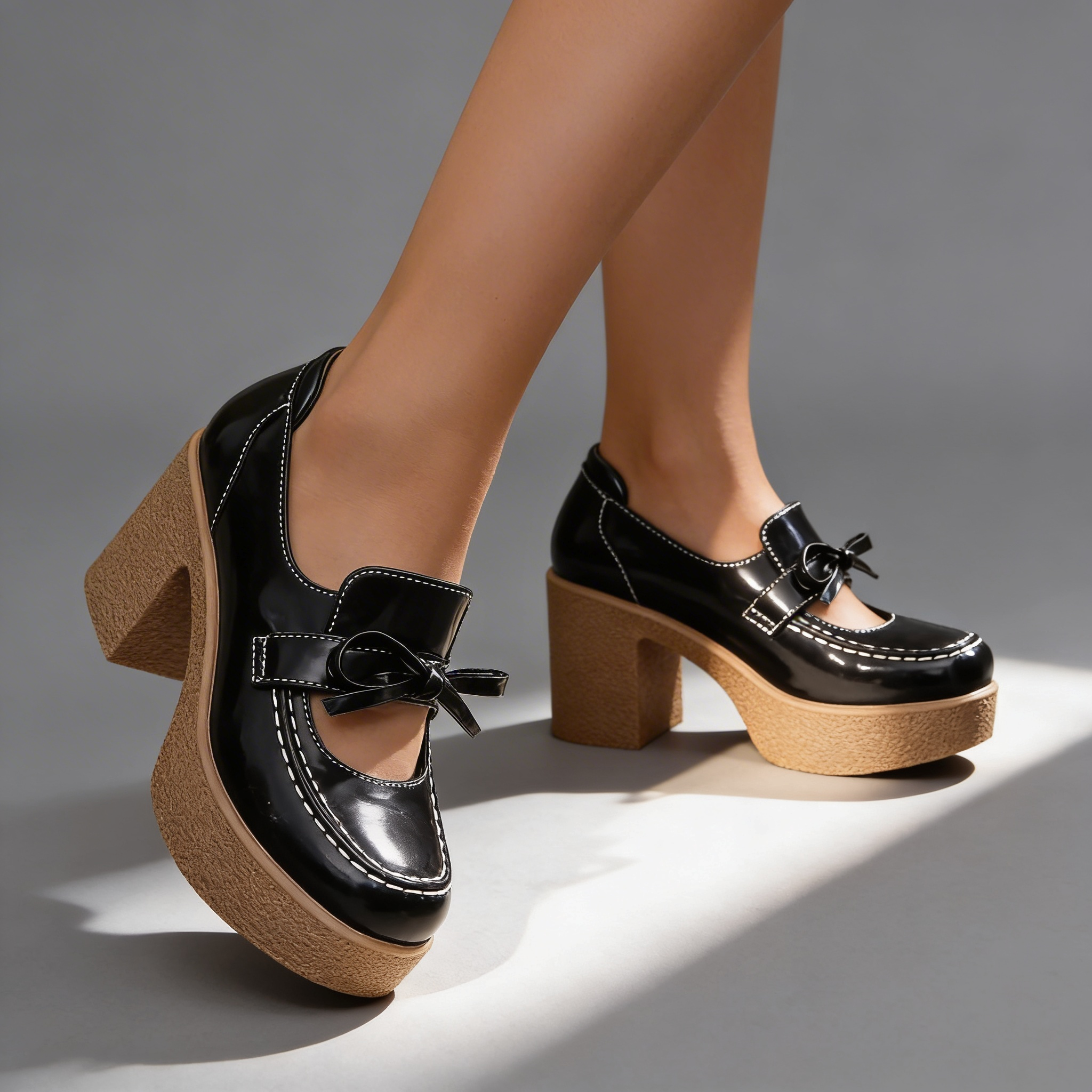 AVINA BOW PLATFORM HEELS