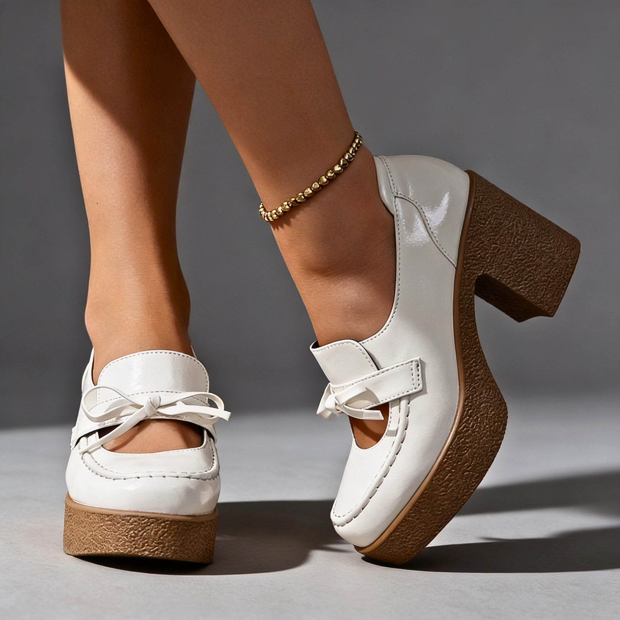 AVINA BOW PLATFORM HEELS