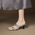 Jessa Snake Print Sandals