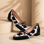 Arietty Cow-Print Flats