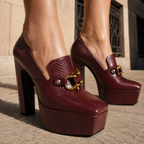 Marchesa Buckle Platform Loafers