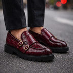 Fabio Leather Croc Loafers