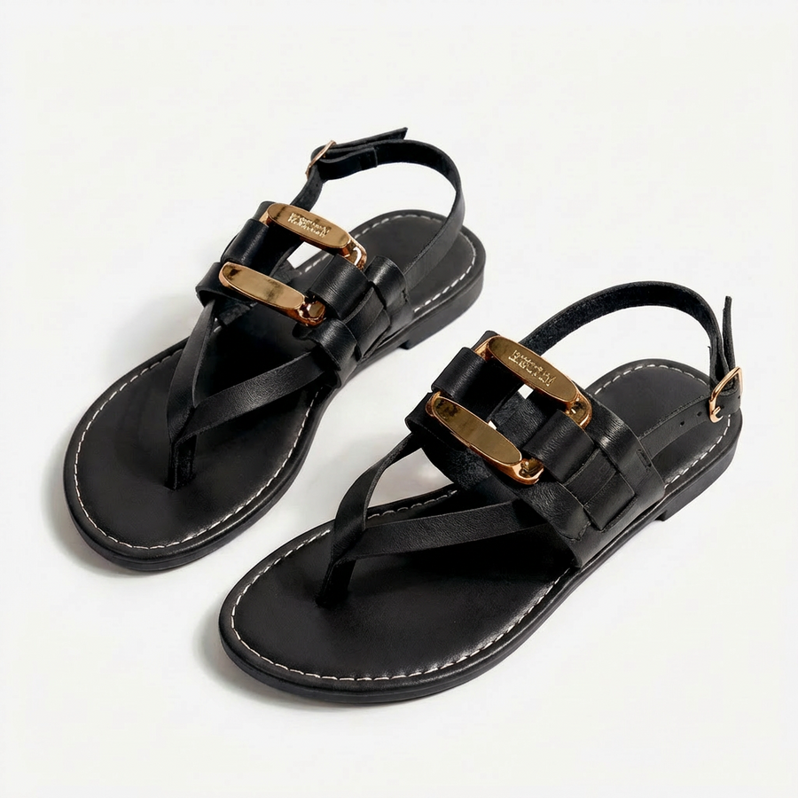 Lucci Leather Sandals - Image 2 of 6