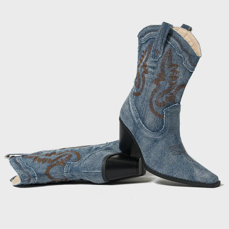 Denim Ankle Boots
