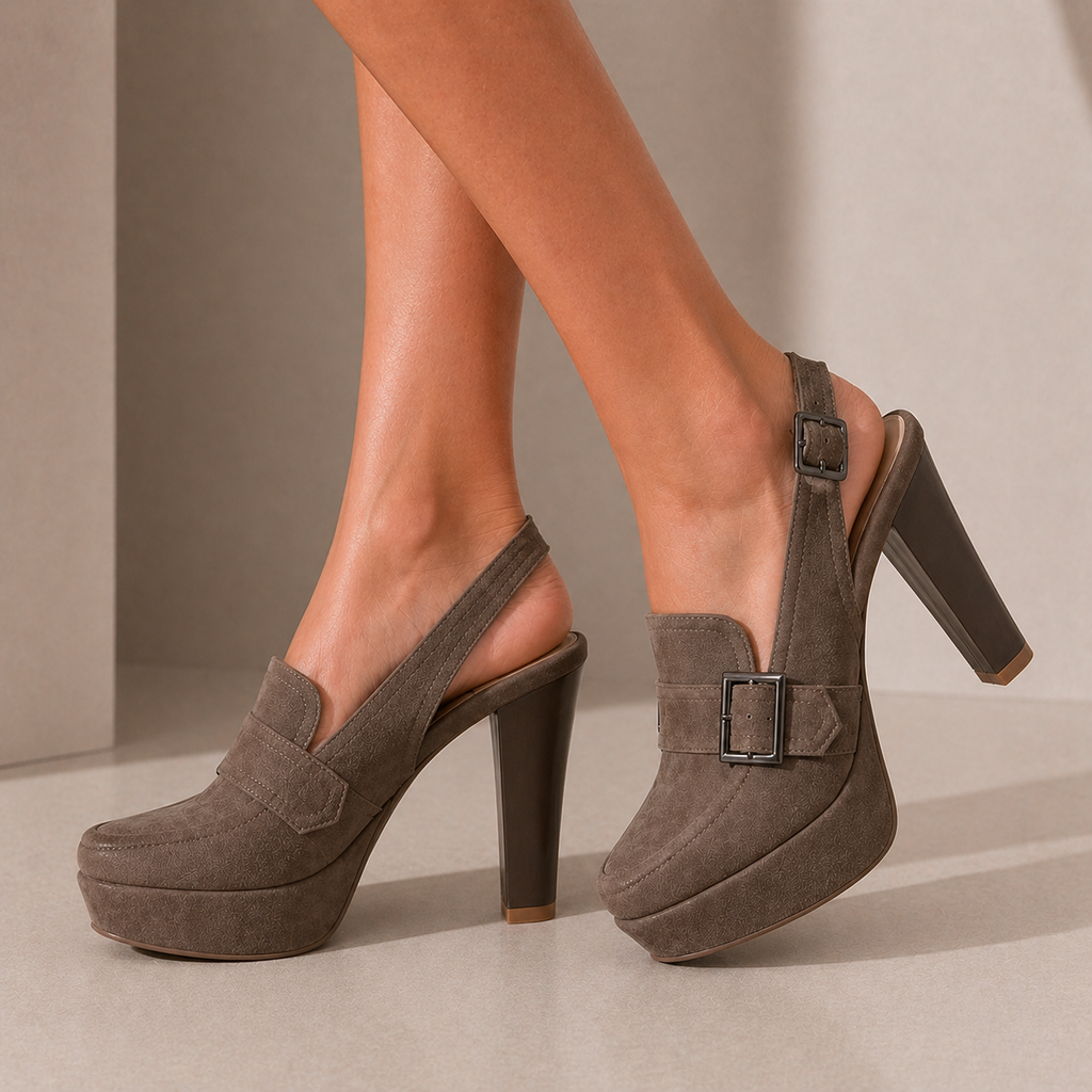 Geneva Buckle Heels