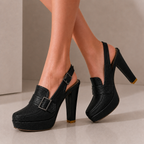 Geneva Buckle Heels