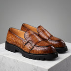Fabio Leather Croc Loafers