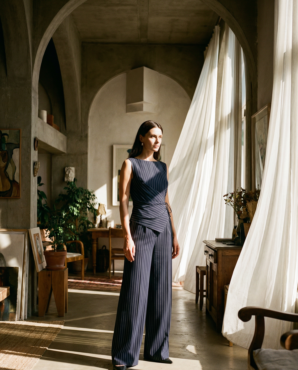 Harlow Wrap Top and Wide-Leg Pants Set - Image 1 of 8
