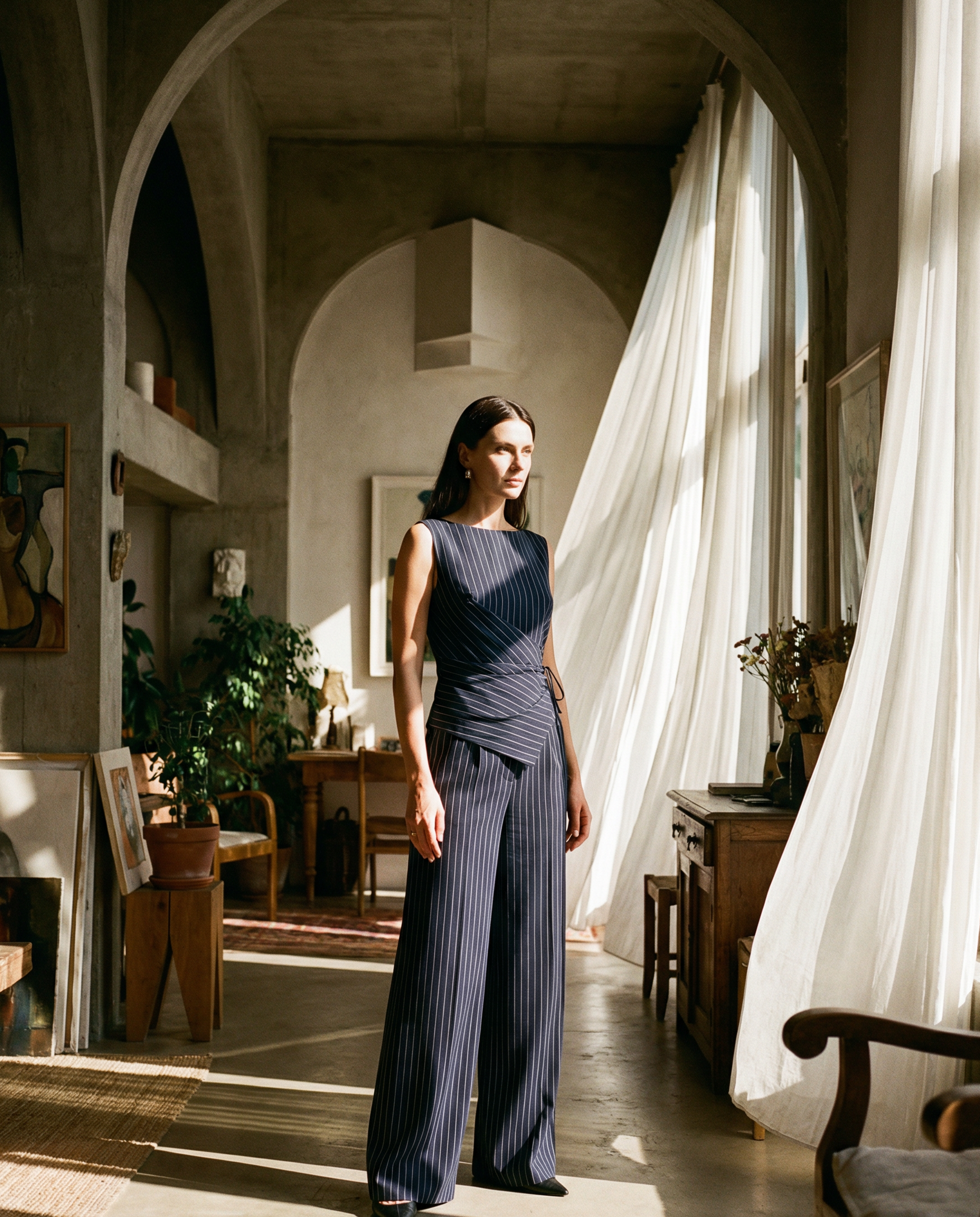 Harlow Wrap Top and Wide-Leg Pants Set - Image 1 of 8