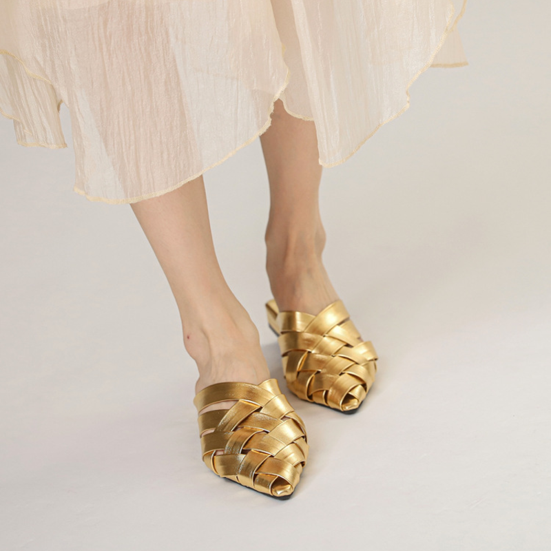 Sofia Woven Leather Mules