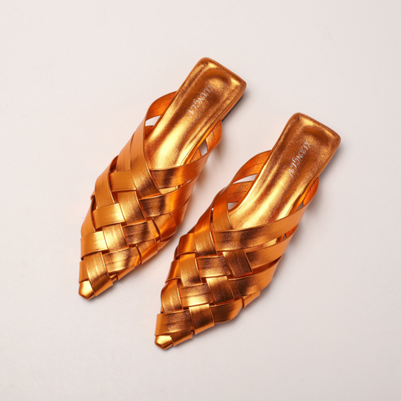 Sofia Woven Leather Mules