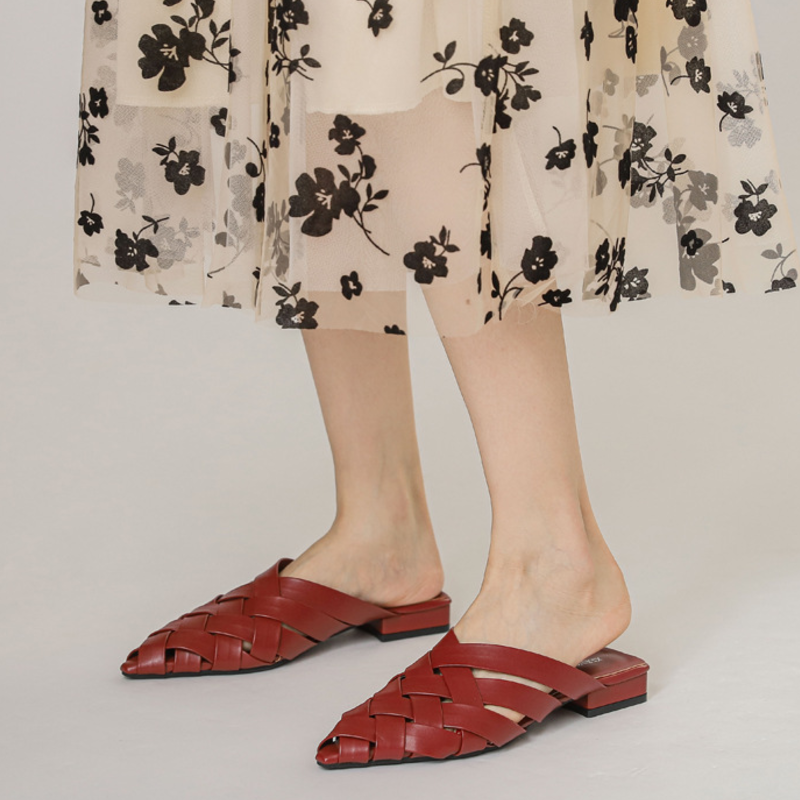 Sofia Woven Leather Mules