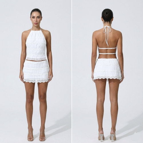 Adagio Lace Crop Mini Dress - Image 1 of 10