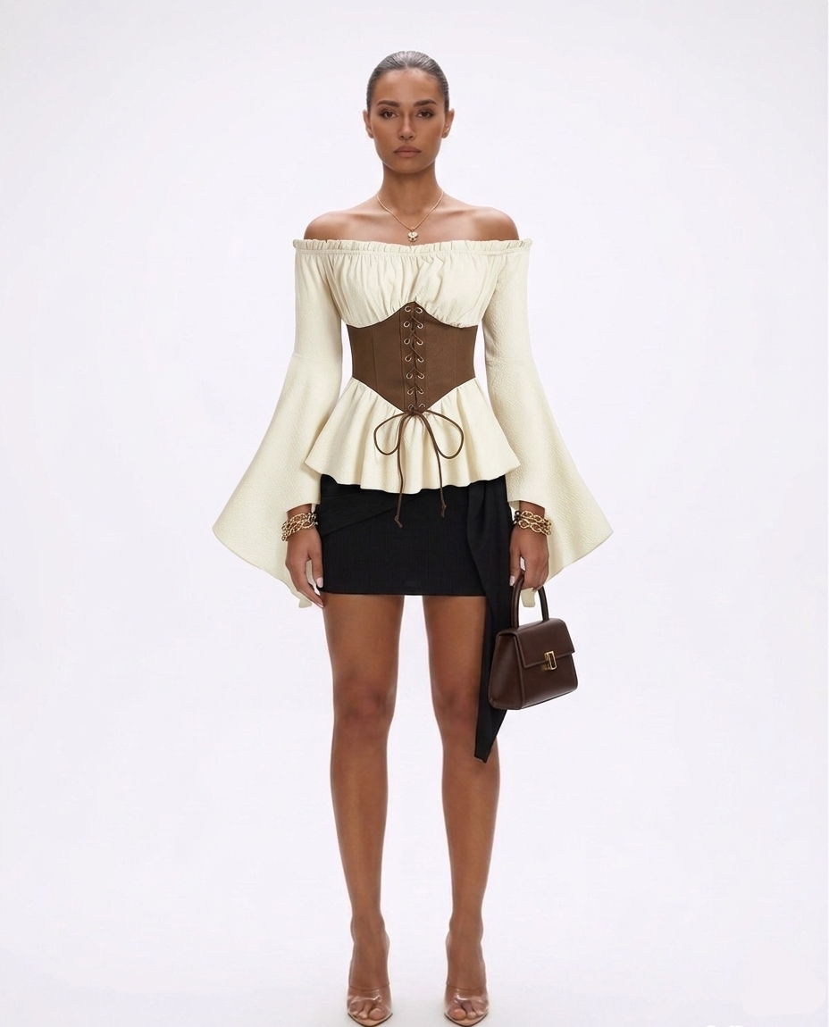 Hermione Off-Shoulder Corset Blouse - Image 1 of 11