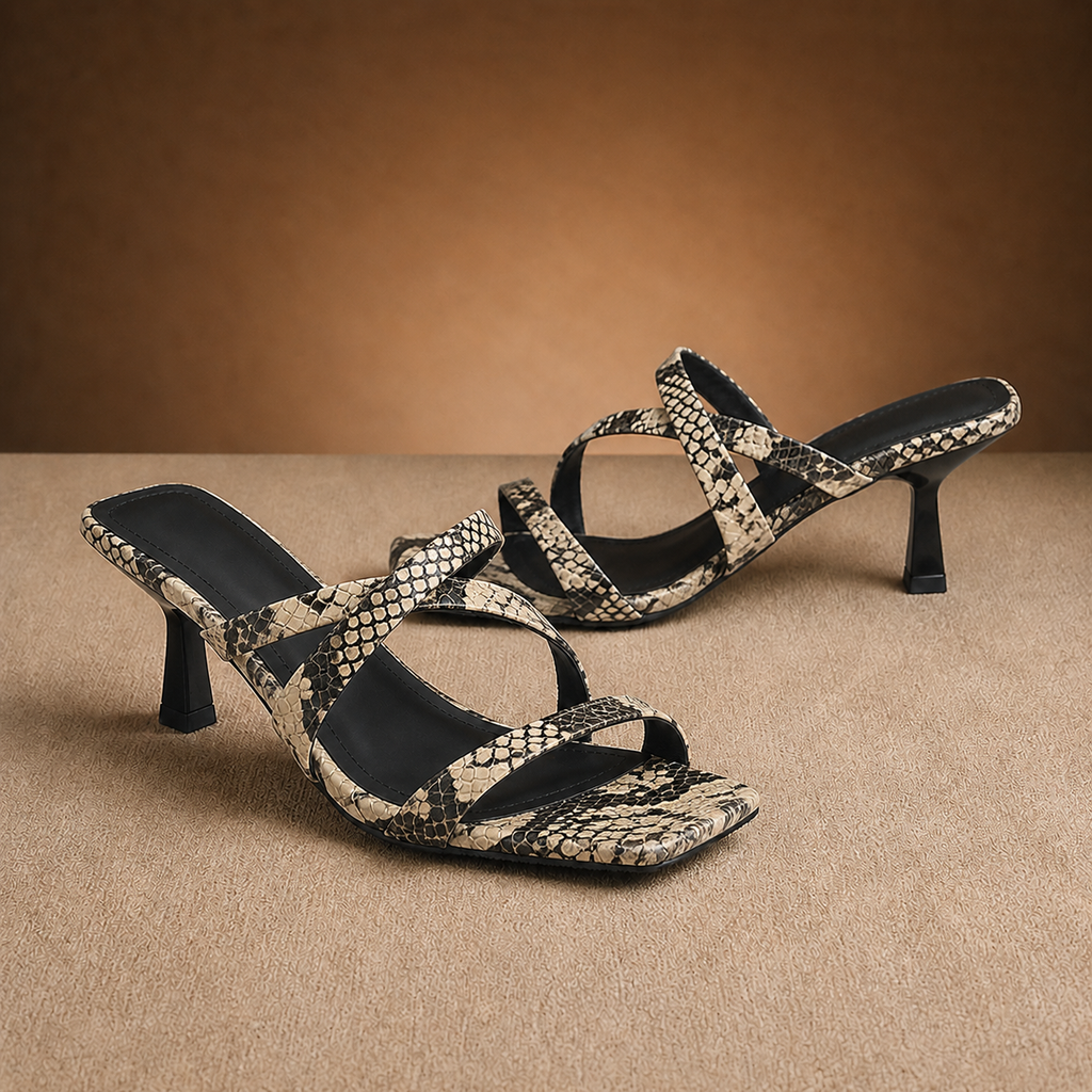 Jessa Snake Print Sandals