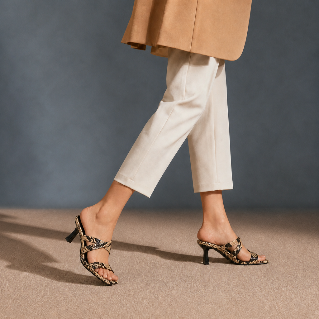 Jessa Snake Print Sandals