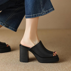 Gigi Leather Platform Sandals
