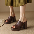 Gigi Leather Platform Sandals
