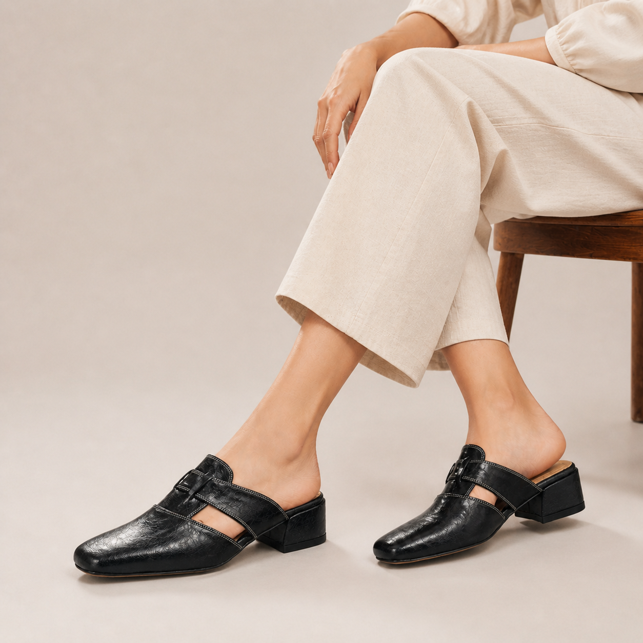 Valerie Leather Mule