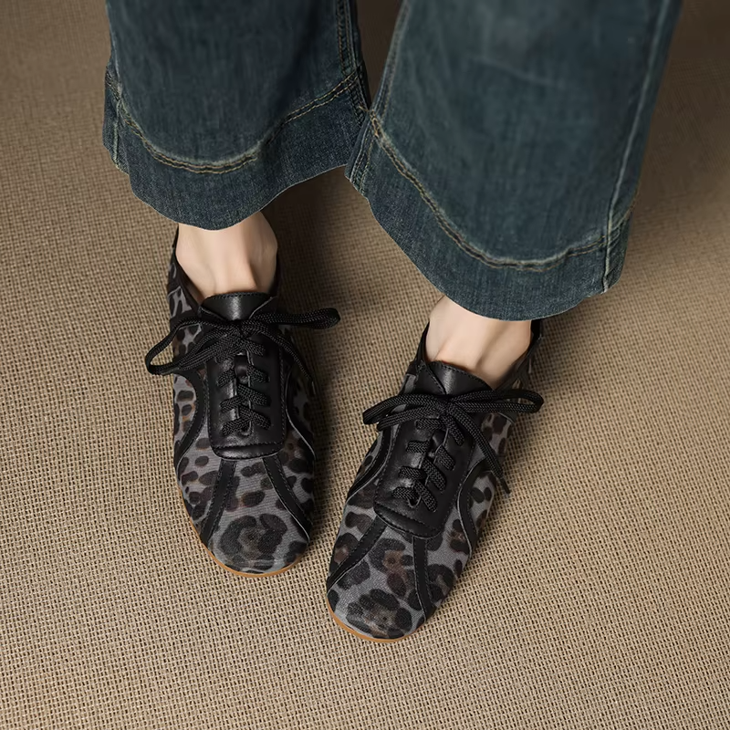 Leopard Mesh Sneakers