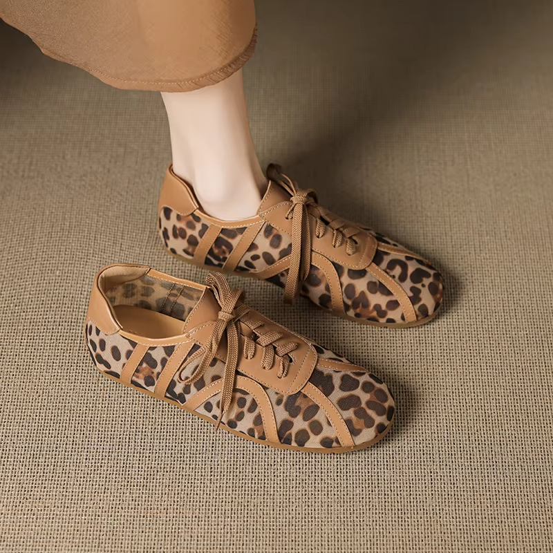Leopard Mesh Sneakers