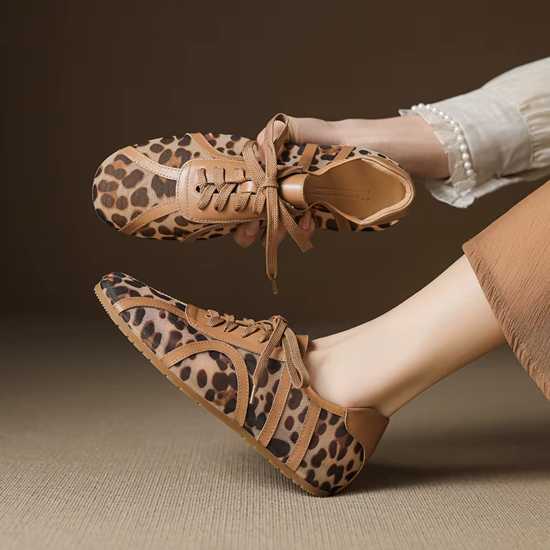 Leopard Mesh Sneakers