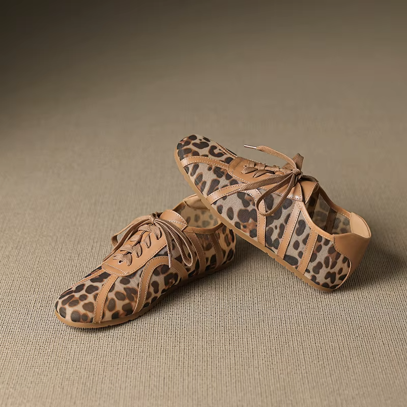 Leopard Mesh Sneakers