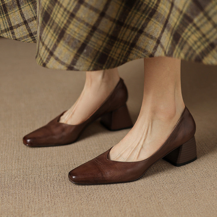 Leyla Genuine Leather Heels
