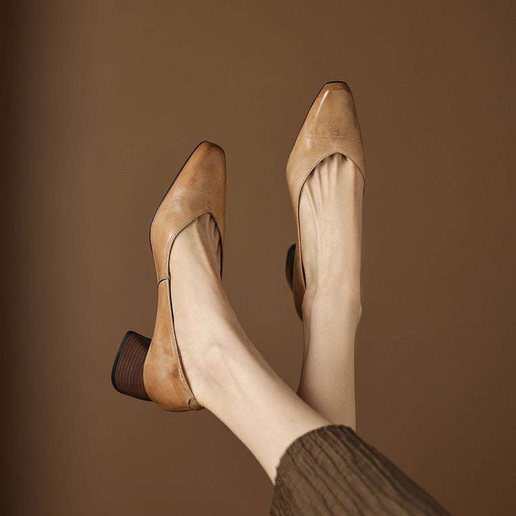 Leyla Genuine Leather Heels