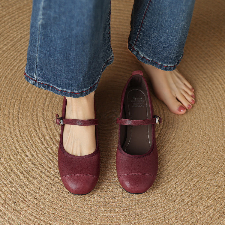 Selena Genuine Leather Flats