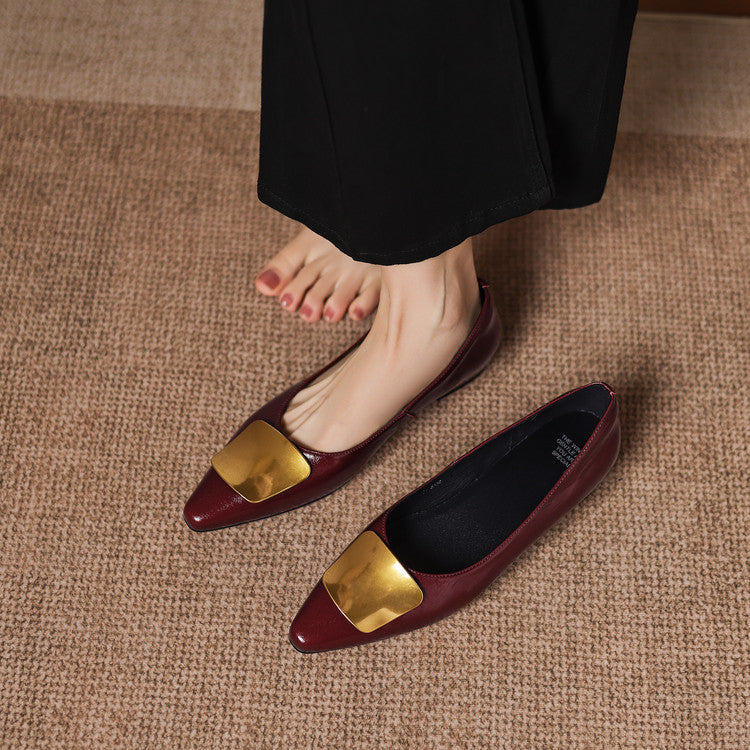 Lorena Genuine Leather Flats