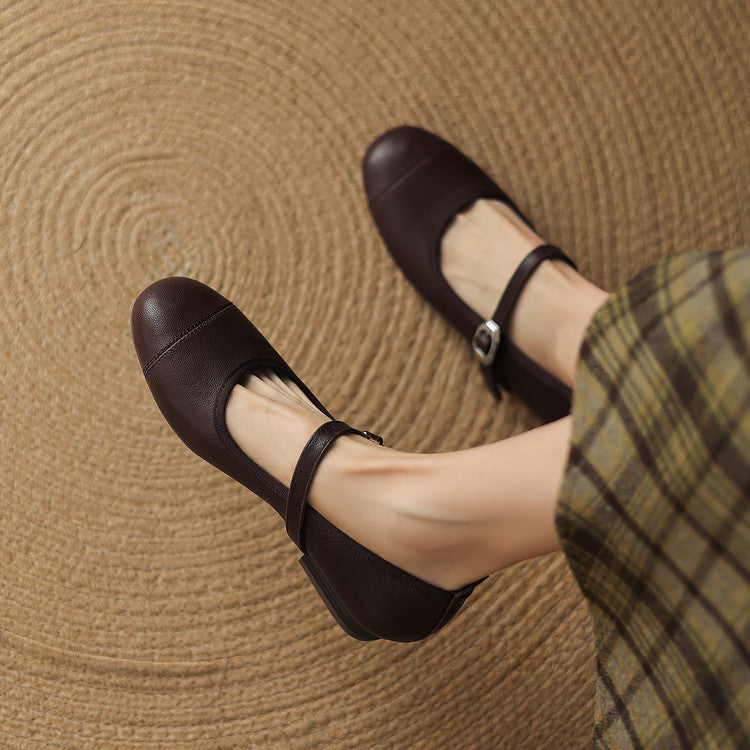 Selena Genuine Leather Flats