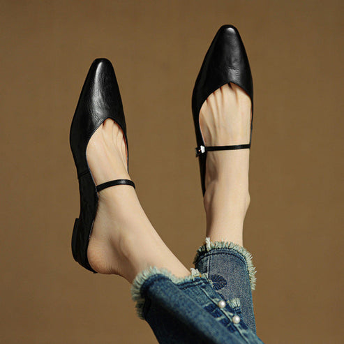 Beosha Genuine Leather Mules
