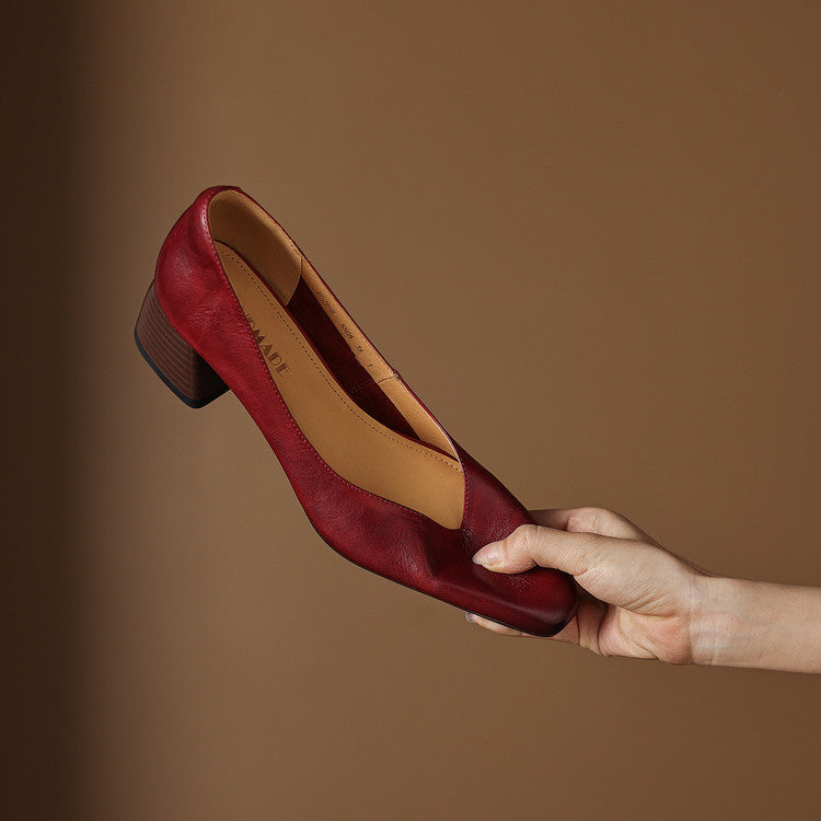 Leyla Genuine Leather Heels