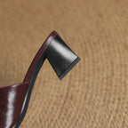 Lorena Genuine Leather Open-Toe Mules