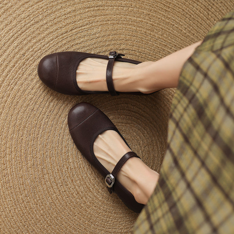 Selena Genuine Leather Flats