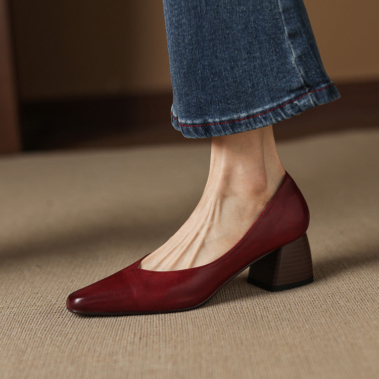 Leyla Genuine Leather Heels